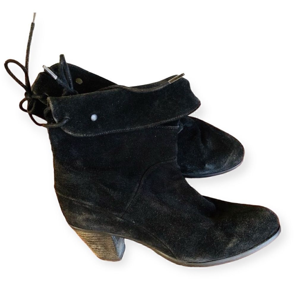 Gravitypope Suede Lace Back Folded Slouch Booties Size 7